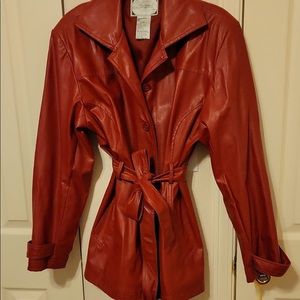 Red Faux Leather Jacket